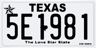 TX license plate 5E1981