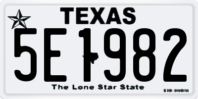 TX license plate 5E1982