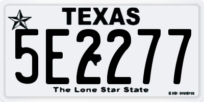 TX license plate 5E2277