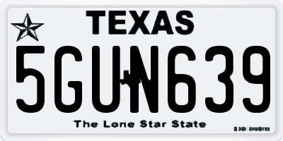 TX license plate 5GUN639