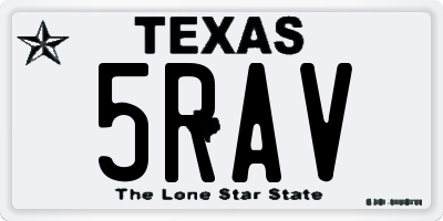 TX license plate 5RAV