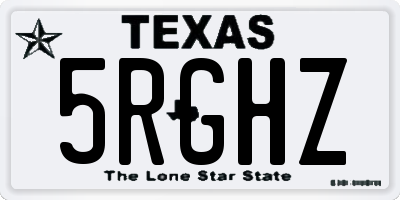 TX license plate 5RGHZ