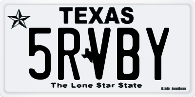 TX license plate 5RVBY