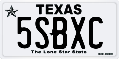 TX license plate 5SBXC