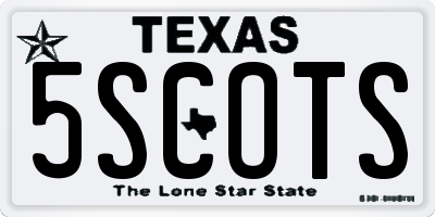 TX license plate 5SCOTS