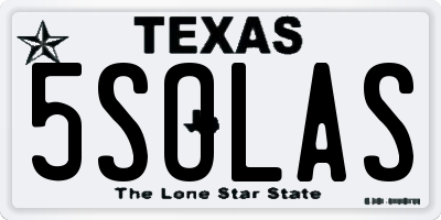 TX license plate 5SOLAS