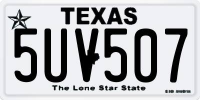 TX license plate 5UV507