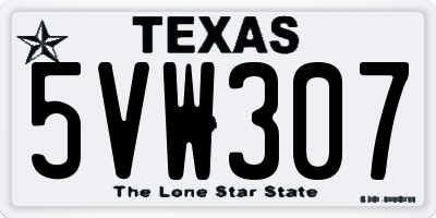TX license plate 5VW307