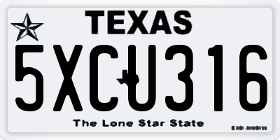 TX license plate 5XCU316