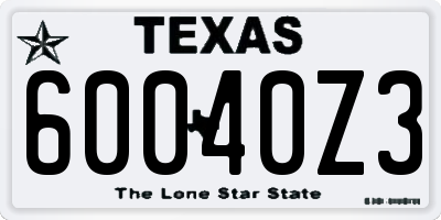 TX license plate 60040Z3