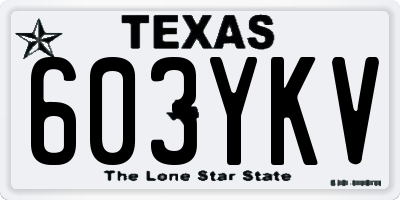 TX license plate 603YKV