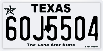 TX license plate 60J5504