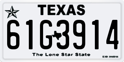 TX license plate 61G3914