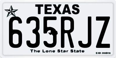 TX license plate 635RJZ