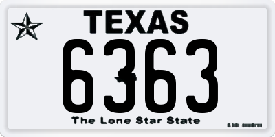 TX license plate 6363