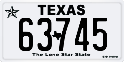 TX license plate 63745