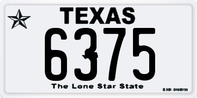 TX license plate 6375