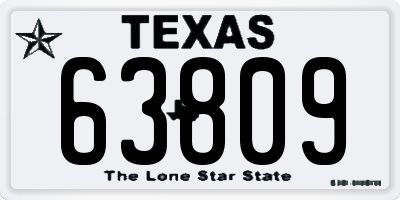 TX license plate 63809