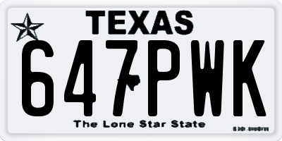 TX license plate 647PWK