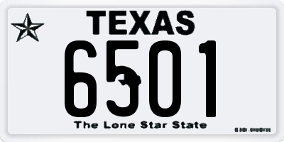 TX license plate 6501