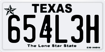 TX license plate 654L3H