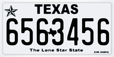 TX license plate 6563456