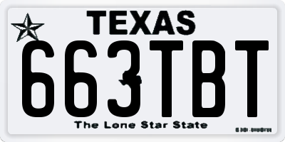 TX license plate 663TBT