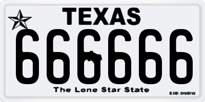 TX license plate 666666