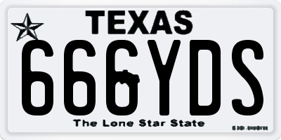 TX license plate 666YDS