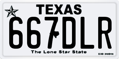 TX license plate 667DLR