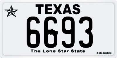 TX license plate 6693