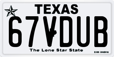 TX license plate 67VDUB