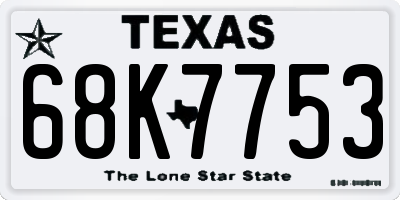 TX license plate 68K7753