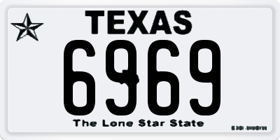 TX license plate 6969