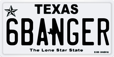 TX license plate 6BANGER