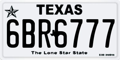 TX license plate 6BR6777