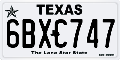 TX license plate 6BXC747