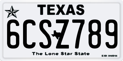 TX license plate 6CSZ789