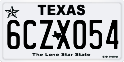 TX license plate 6CZX054