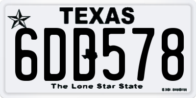 TX license plate 6DD578