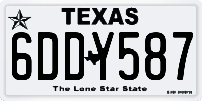 TX license plate 6DDY587