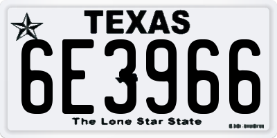 TX license plate 6E3966