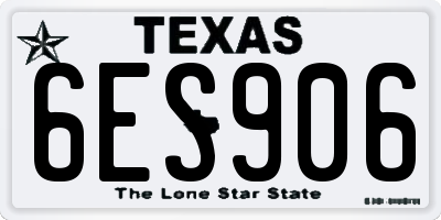 TX license plate 6ES906