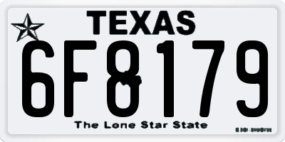 TX license plate 6F8179