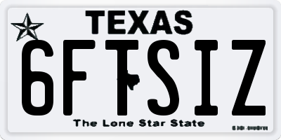 TX license plate 6FTSIZ