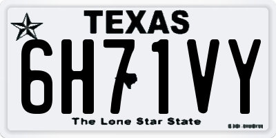 TX license plate 6H71VY