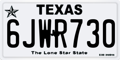 TX license plate 6JWR730