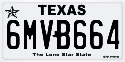 TX license plate 6MVB664