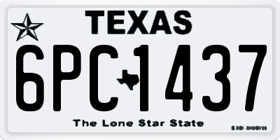 TX license plate 6PC1437