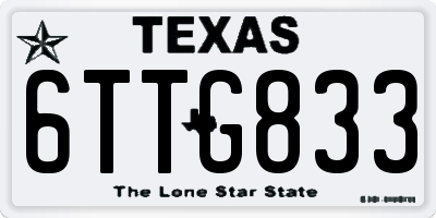 TX license plate 6TTG833